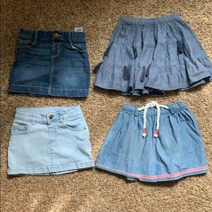 Toddler girl denim skirt bundle